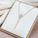 Charming Matchstick 14K Filled Rose Gold AAA White or Red Zircon Full Paved Luxury Party Jewellery Necklace