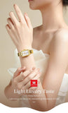 Luxury Brand Gold Plated Stainless Steel Waterproof Automatic Date Women's Watches - Elegant Bracelet Set Ideal Gift