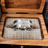 High Quality Black Cubic Zirconia Stones Inlay 8MM  Tungsten Wedding Rings