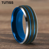 Double Groove Dome Polishing with Chamfering New Men's and Women's Tungsten Ring