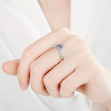 Honeycomb Design VVS1 D Colour 1/2CT Moissanite Wedding Engagement Rings For Women Sterling Silver Fine Jewellery