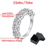 Sparkling 7 Gemstone 3.5/7cttw VVS1 D Colour Moissanite Diamonds Silver Eternity Ring