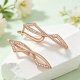 14 Karat Filled Gold Unique Romantic Shiny AAA Zircon Diamonds Glossy Drop Earrings