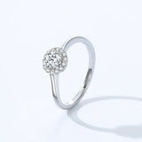 Trendy 925 Sterling Silver Brilliant Round AAAA Lab Created Diamond Rings