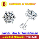 Luxury 0.5-3 Carats Cushion Marquise Oval Moissanite Diamonds Silver Stud Earrings