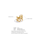 18K Gold Plated Trendy Stainless Steel Geometric Hollow Unusual Distinctive Polished Ring