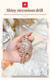 Top Brand Fashion Original Roman Inlaid Zircon Dial Quartz  Waterproof Wrist Watch ForLadies - Ideal Gifts