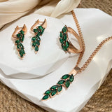 14 Karat Rolled Gold Vintage Green AAA Zircon Crystals Leaf Luxury Dangle Earrings