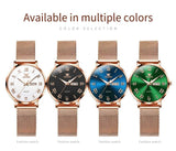 Top Brand Elegant Rose Gold Mesh Strap Classic Dual Calendar Quartz Watches for Women, Watches to suit every occasion