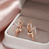 14K Gold Filled Hip Hop Lightning Style AAA Zircon Diamonds Minimalist Drop Earrings