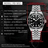 Luxury Design Luxury Men's Automatic Mechanical Top Sapphire Mirror NH35A Fashion Stainless Steel 10bar Wristwatch