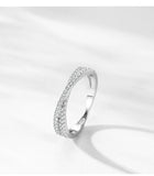 New  Geometric Line 925 Silver Fashion Dazzling AAAA Lab Created Diamond Rings
