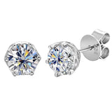 Top Quality 0.5-1 Carat D Colour Moissanite Diamonds Stud Earrings For Women Sterling Silver Sparkling Fine Jewellery