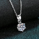 Graceful 1-3CT Round Cut D Colour VVS1 Moissanite Diamond Necklace for Women - 925 Silver Diamond Fine Jewellery