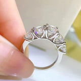 3.6ct 5 Stones D Color VVS1 Moissanite Diamond Sterling Silver Eternity Rings for Women Wedding Engagement Jewellery