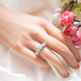 Half Row Luxury 2.5-5 Carat Moissanite Diamonds 5 Pcs 925 Sterling Silver Eternity Ring Trend Fashion Ladies Rings