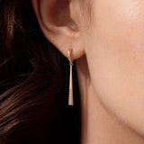 14 Karat Gold Filled AAA Zircon Diamonds Long Dangle Trendy Earrings For Women