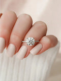Brilliant VVS1 D Colour 2 Carat Round Moissanite Diamond Rings Luxury Fine Jewellery
