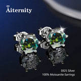 GRA Moissanite Diamonds Studs Silver Earrings Pass Diamond Tester Pen For Men Women