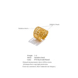 18K Gold Plated Personalized Stainless Steel Layered Wide Golden Ring