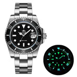316L Stainless Steel 200M Diver Super Luminous Hands Calendar Display Quartz Watch