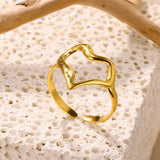 New In Stainless Steel 14K Gold Colour Rings For Women and Girls - Ideal Trendy Fashion Rings, Ideal Gifts - The Jewellery Supermarket