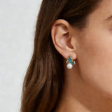 Real Cultured River Freshwater Pearl AAA Zircon Diamonds Stud Silver Earrings