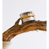 18K Gold Plated Stainless Steel Wide Minimalist  two-tone Distinctive High Quality Ring
