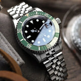 200m Waterproof Automatic Diver Watches Mechanical Movement Luminous Jubilee Strap