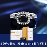 New 100% Real Moissanite Ring D Colour VVS1 Pass Diamond Test Adjustable S925 Silver GRA Certificate Wedding Rings