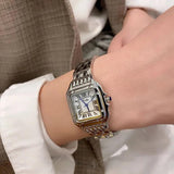 Luxury Fashion Roman Chassis Hand Waterproof Fashion Steel Strap Square Chic Quartz Watch for Ladies