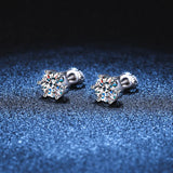 Premium 0.2-3ct Moissanite Diamonds Sterling Silver Unisex Stud Earrings