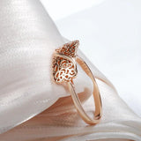 Latest Fashion Rolled 14K Rose Gold Boho Fashion Ethnic Flower Ring for Women - Elegant Vintage Daily Jewellery