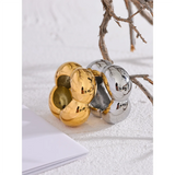 18K Gold Plated Stainless Steel Flower Hollow Big Fashion Statement Ring