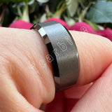 Beveled Satin Finish 6mm 8mm Classic Tungsten Carbide Wedding Rings for Men Women