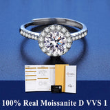 Awesome 100% Real Moissanite Ring  D Colour VVS1 Adjustable Size S925 Silver GRA Certificate Wedding Rings for Women