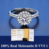Fabulous 100% Real Moissanite Ring D VVS1 Adjustable Size S925 Sliver GRA Certificate Wedding Rings for Women