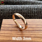 Rose Gold-Color Dome High Polished 2-10MM  Men Women Tungsten Carbide Wedding Rings