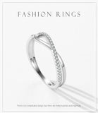 Geometric Design Dazzling AAAA Lab Created Diamond 925 Sterling Silver Ring