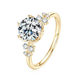 Fabulous 2.0ct D Moissanite 18k Gold Plated 925 Silver Engagement Wedding Rings