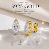 3EX Cut Certified 0.5-2ct Moissanite Diamonds Stud Earrings D VVS1 S925 Silver
