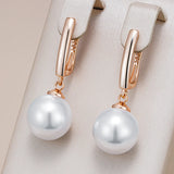 14 Karat Gold Filled Simple 10mm 12mm 16mm Luxury Pearl Luxury Drop Earrings for Women