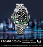 Popular Luxury Brand Left Crown Men Mechanical Wristwatches 100M Waterproof Sapphire Glass PD-1662 GMT Watch for Men