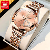 Beautiful Love  inlaid Zirconia Heart Design Steel Band Women's Quartz Watch  - Ideal present