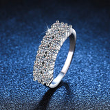 Sparkling 1.4CT All Moissanite Diamonds Rings for Women  White Gold Plated S925 Sterling Silver Wedding Jewellery