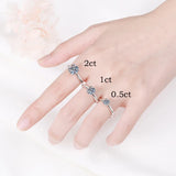Super 18KWGP 2ct VVS1 D Colour Moissanite Diamond Engagement Solitaire Silver Ring
