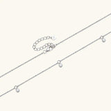 New Arrival Silver Jewellery Set 2.5mm Round Moissanite Diamonds Necklace Choker & Long Drop Dangle Earrings Set - The Jewellery Supermarket