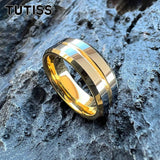 New Center Groove Beveled Edges 6mm 8mm Nice Couples Shiny Tungsten Wedding Rings for Men and Women