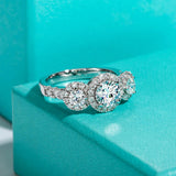 AnuJewel 1ct  2.224cttw D Color Moissanite Engagement Rings For Women 925 Sterling Silver Promise Wedding Ring Jewelry Wholesale