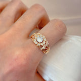 New Fashion Bold  High Quality Fine Jewellery 14K Filled Rose Gold Micro wax inlay AAA Zircon Diamonds Gold Ring